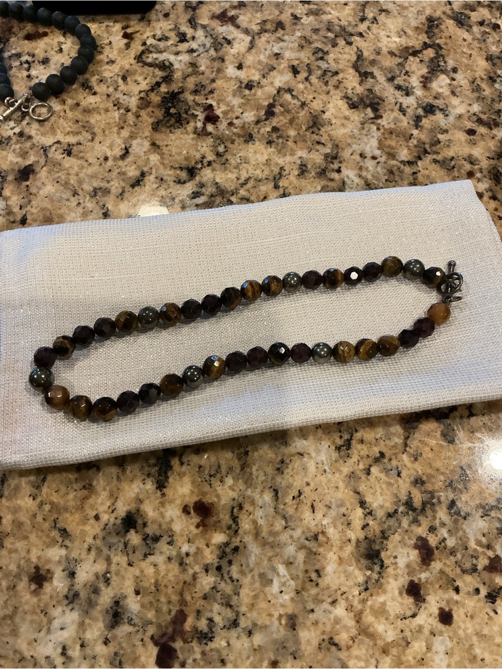 Faceted Tiger's Eye Beaded Necklace - Unbranded